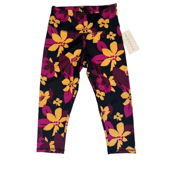 2/$15 NWT Danskin Medium Floral Leggings - Picture 1 of 11